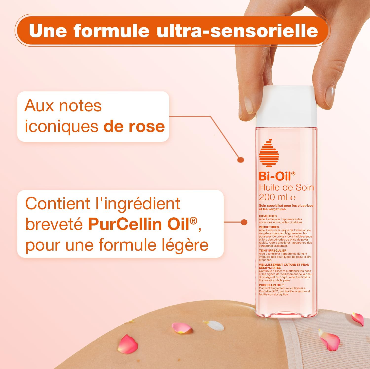 Bi-Oil Huile De Soin Pour La Peau - Soin Spécialisé Pour Les Vergetures, Cicatrices, Peau Sèche Et Teint Irrégulier - 1 X 200 Ml