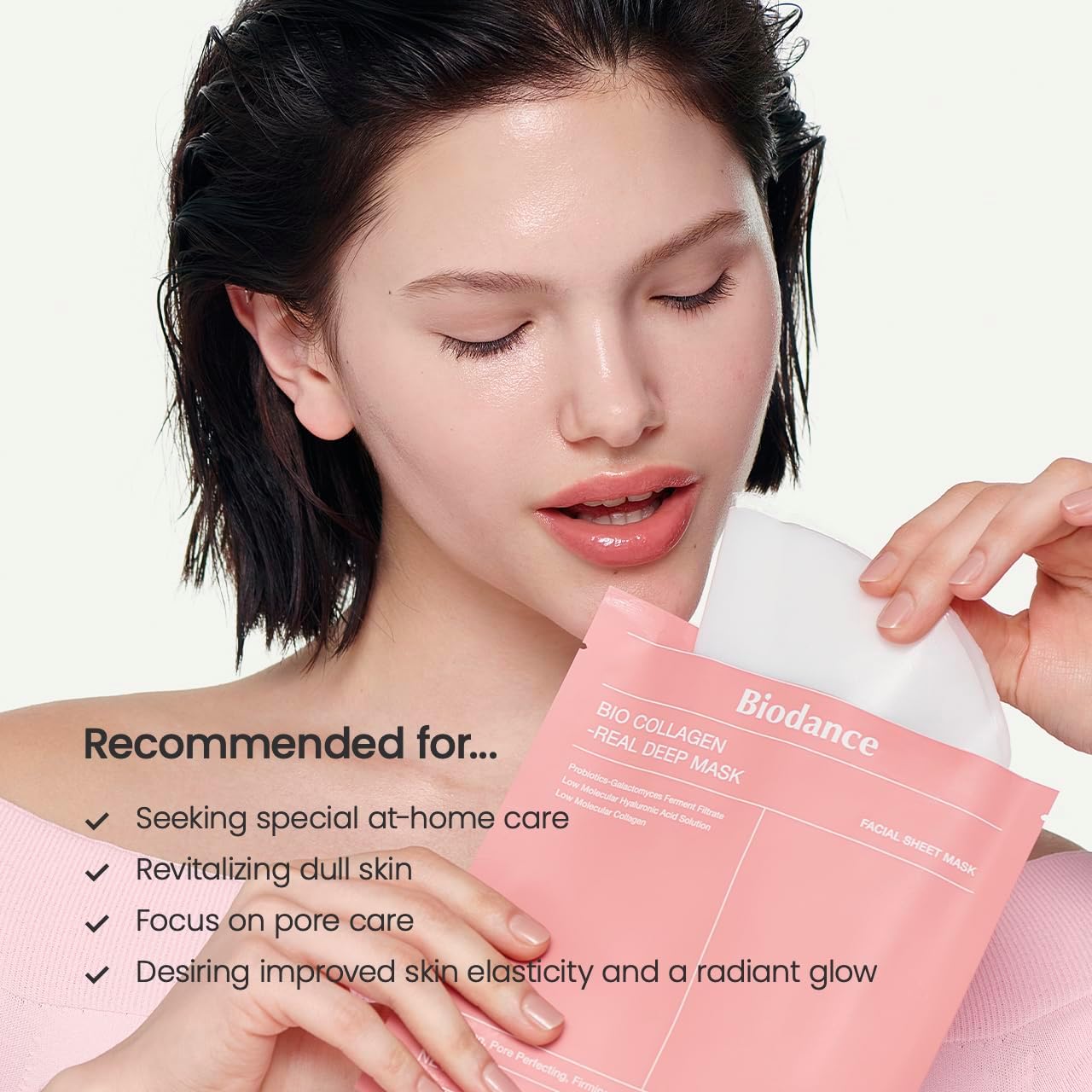 Biodance Bio-Collagen Real Deep Mask Pack de 4 - Masques visage, masque visage, masque visage femme, masque visage, resserrement des pores, traitement des rides