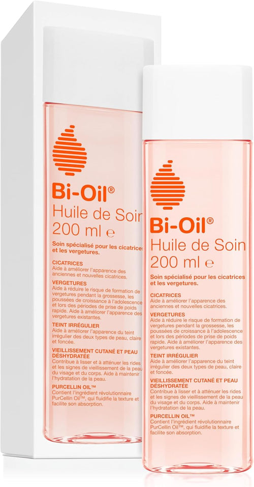 Bi-Oil Huile De Soin Pour La Peau - Soin Spécialisé Pour Les Vergetures, Cicatrices, Peau Sèche Et Teint Irrégulier - 1 X 200 Ml