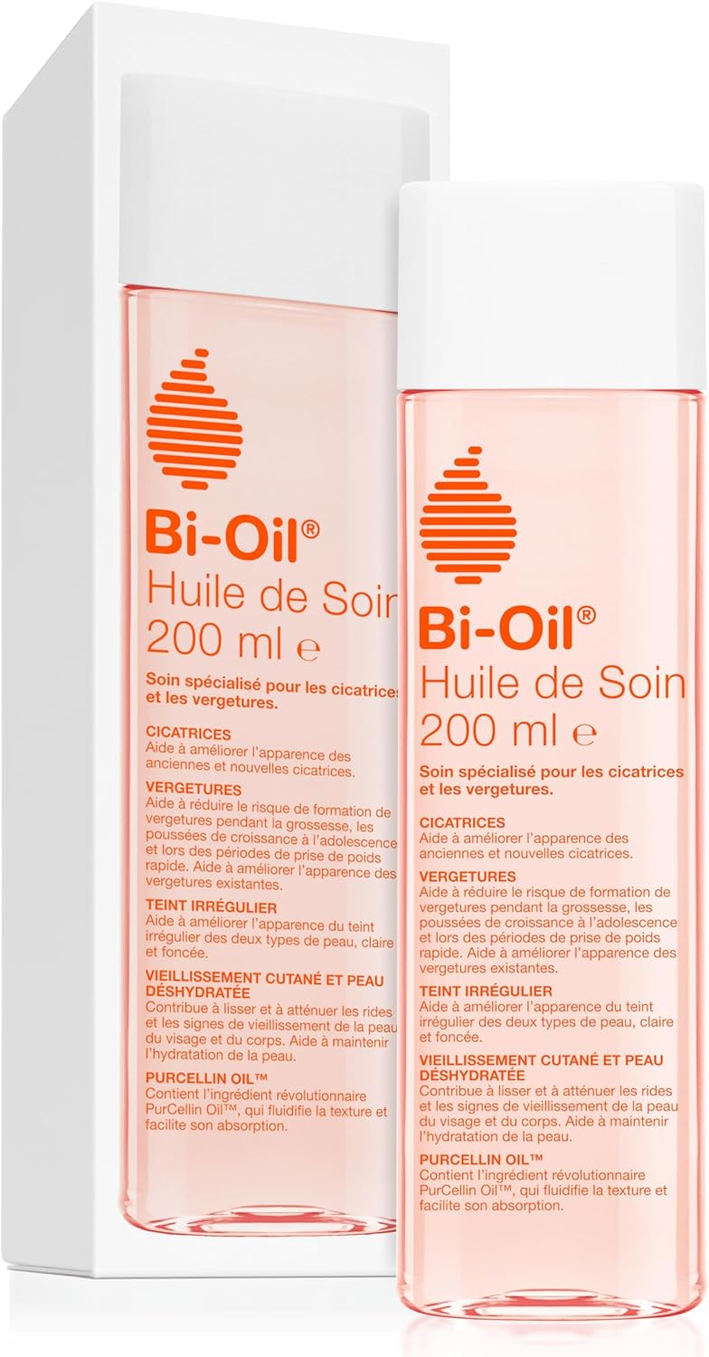 Bi-Oil Huile De Soin Pour La Peau - Soin Spécialisé Pour Les Vergetures, Cicatrices, Peau Sèche Et Teint Irrégulier - 1 X 200 Ml